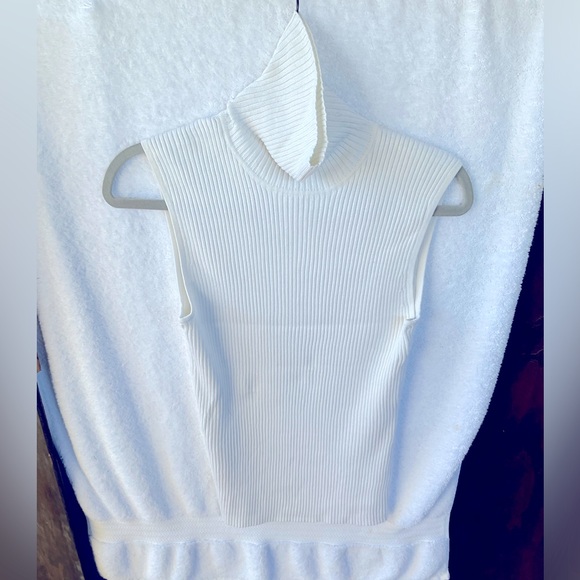 Chico’s Apparel Sleeveless Rib Pullover Optic White; NWT; M/8 - Picture 1 of 12